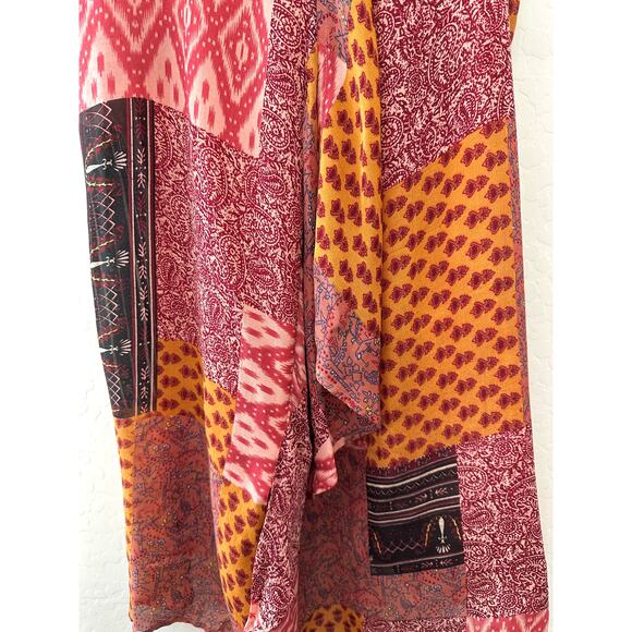 HOSS INTROPIA | Pink Patchwork Floral Spaghetti Strap Ruffle Midi Dress | 38 - Picture 5 of 7